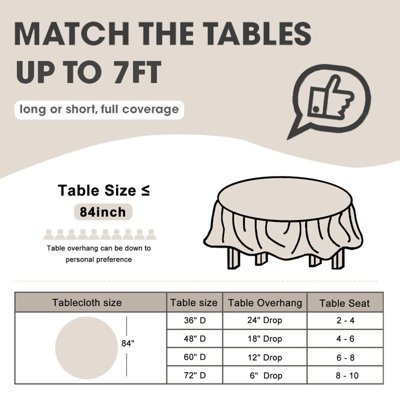 DZ D&Z Plastic Table Cloth Disposable, 6 Pack Pink Round Tablecloth Individually Wrapped for Indoor&Outdoor, 84 Inch Table Cover for Party, Picnic, Birthday, Wedding & Dinner - Image 2